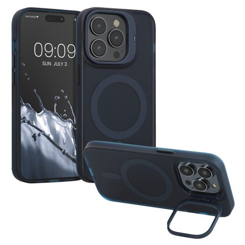 Etui Kwmobile do Apple iPhone 14 Pro, granatowy/przezroczysty, silikon, 61937.17