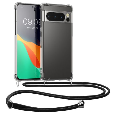 Etui Kwmobile do Google Pixel 8 Pro, przezroczyste/czarne, silikonowe, 61864.01