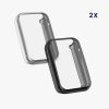 Zestaw 2 etui Kwmobile do Xiaomi Mi Band 7 Pro, czarne/srebrne, silikonowe, KWM0000177C005C