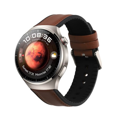 Pasek Kwmobile do zegarka Huawei 4/Watch 4 Pro, brązowy/czarny, skóra naturalna, KWM000024TA001C