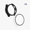 Zestaw 2 etui Kwmobile ze szkłem ochronnym do Samsung Galaxy Watch 6, czarny/przezroczysty, plastikowy, KWM000024TC001C