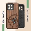 Etui Kwmobile do Xiaomi 13, brązowo-niebieskie, drewno, KWM000018BY004C