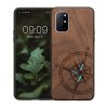 Etui Kwmobile do OnePlus 8T, brązowo-niebieskie, drewno, KWM0000123P006C