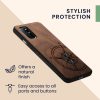 Etui Kwmobile do OnePlus 8T, brązowo-niebieskie, drewno, KWM0000123P006C