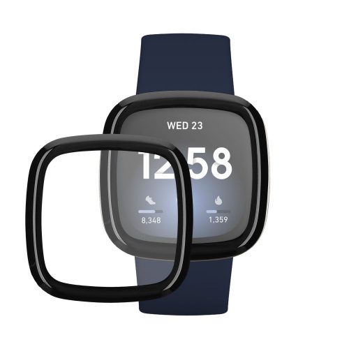 Zestaw 2 folii ochronnych Kwmobile do Fitbit Versa 3, przezroczysty/czarny, polimerowy, KWM000024WL001C