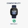 Zestaw 2 folii ochronnych Kwmobile do Fitbit Versa 3, przezroczysty/czarny, polimerowy, KWM000024WL001C