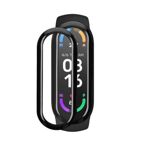 Zestaw 2 folii ochronnych Kwmobile do Xiaomi Mi Band 6, przezroczysty/czarny, polimerowy, KWM000024WR001C