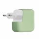 Etui z ładowarką Kwmobile do zasilacza Apple 35 W z podwójnym USB-C, jasnozielone, silikonowe, KWM000024YY002C