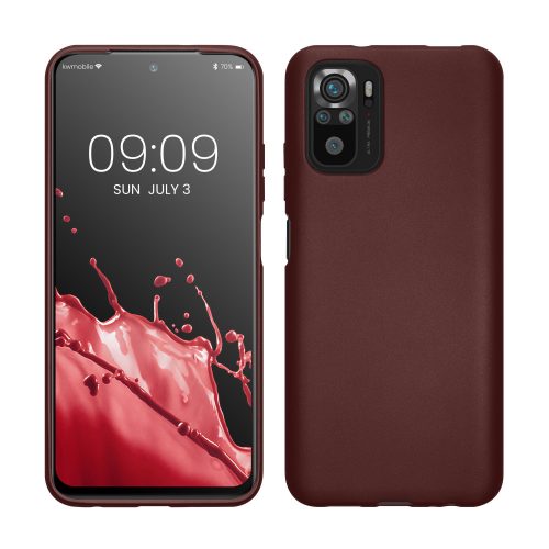 Etui Kwmobile do Xiaomi Redmi Note 10/Redmi Note 10S, Ciemnoczerwony, Silikon, KWM000012NZ012C