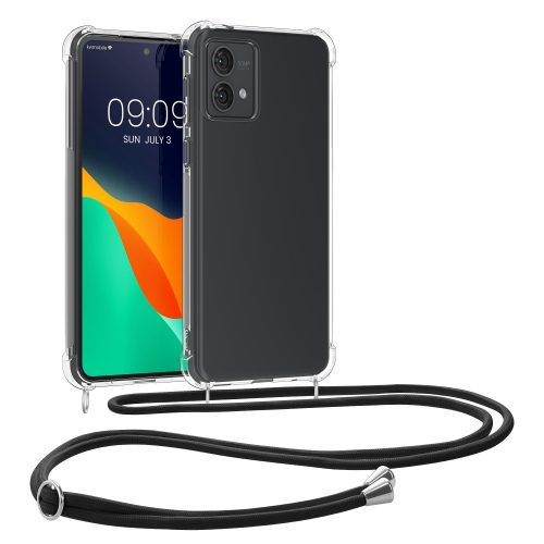 Etui Kwmobile do Motoroli Moto G84, przezroczyste/czarne, silikonowe, KWM000022NQ001C