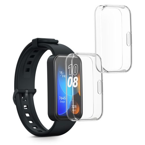 Zestaw 2 etui Kwmobile do Huawei Band 8, przezroczyste, silikonowe, KWM0000251A001C