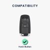 Kwmobile Osłona kluczyka do samochodu Ford 2 przyciski - Keyless Go, szara/czarna, silikon, KWM0000252Y001C