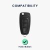 Kwmobile Osłona kluczyka do samochodu Ford 3 przyciski - Keyless Go, szara/czarna, silikon, KWM0000252Z001C