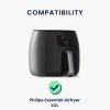 Osłona ochronna Kwmobile do Philips Essential Airfryer XXL, czarno-biała, plastik, KWM000023RI001C