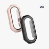 Zestaw 2 etui Kwmobile do Xiaomi Mi Band 8, czarny/różowy, silikon, KWM0000206E003C