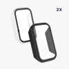 Zestaw 2 kompletnych etui Kwmobile do Xiaomi Smart Band 8 Active/Redmi Band 2, przezroczysty/czarny, plastikowy, KWM0000254Q002C