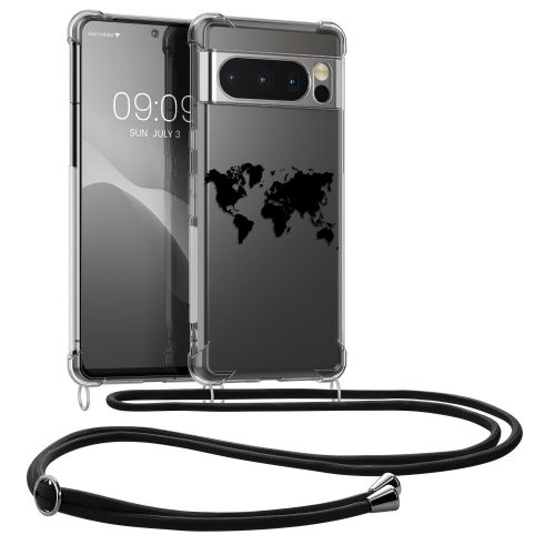 Etui Kwmobile do Google Pixel 8 Pro, przezroczyste/czarne, silikonowe, KWM0000208S003C