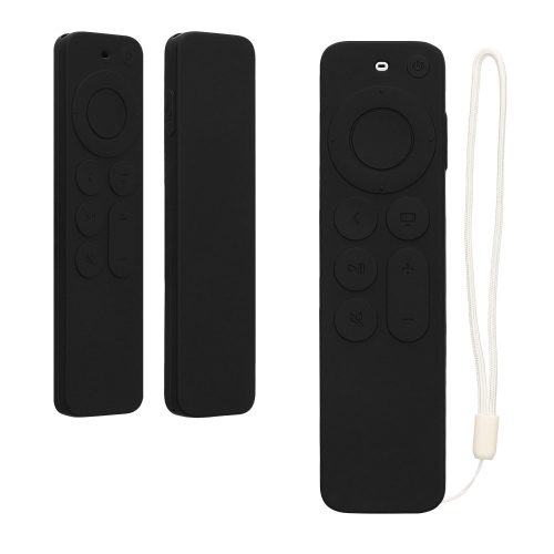 Etui na pilota Kwmobile do Apple TV 4K Siri Remote, czarne, silikonowe, KWM0000254X001C