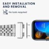 Zestaw 4 adapterów paska Kwmobile 16 mm do Huawei Band 8, srebrny/czarny, stal, KWM0000255C001C