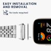 Zestaw 4 adapterów paska Kwmobile 20 mm do zegarka Xiaomi Redmi 3 Active / Redmi Watch 3 Lite, srebrny/czarny, stal, KWM0000255E001C