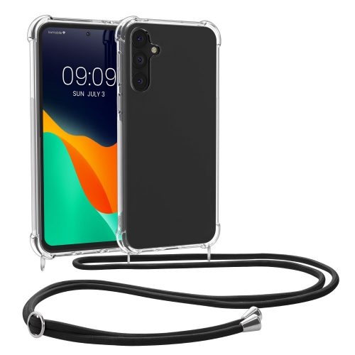 Etui Kwmobile do Samsunga Galaxy A55, przezroczyste/czarne, silikonowe, KWM000021MO001C