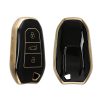 Kwmobile Osłona kluczyka do samochodu Opel 3 przyciski - Keyless Go, czarno-złota, silikon, KWM0000256D001C