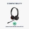 Zestaw 2 poduszek nausznych Kwmobile do Jabra Evove 80 MS/Evolve 80 UC, czarny, ekoskóra, KWM0000257N001C