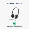 Zestaw 2 poduszek nausznych Kwmobile do Plantronics Blackwire 3220, czarny, pianka zapamiętująca kształt, KWM0000257Y001C