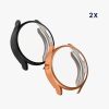 Zestaw 2 etui Kwmobile do zegarka Samsung Galaxy Watch 6, czarno-złote, silikonowe, KWM000024TG004C