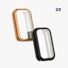 Zestaw 2 etui Kwmobile do Xiaomi Smart Band 8 Active/Redmi Band 2, czarny/złoty, silikon, KWM000025BJ002C