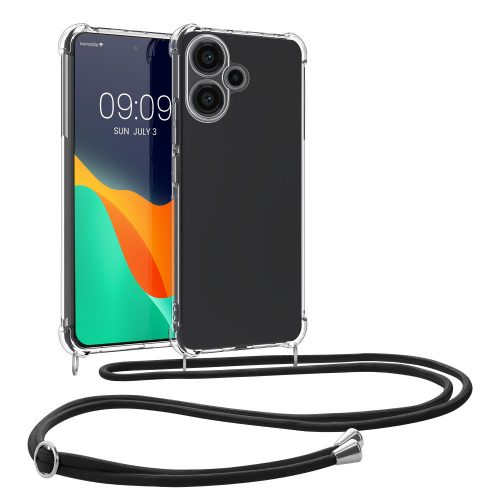 Etui Kwmobile do Xiaomi Redmi Note 13 Pro Plus 5G, przezroczyste/czarne, silikonowe, KWM000020MU001C