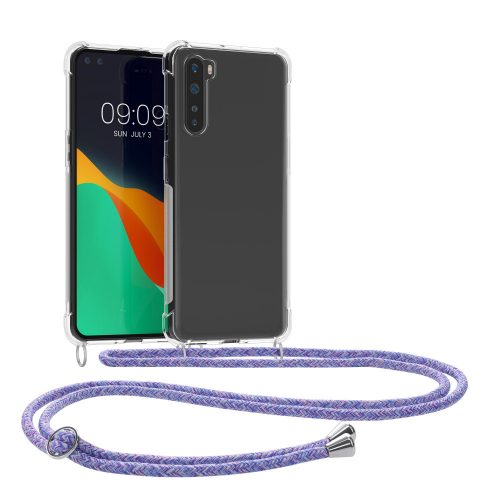 Etui Kwmobile do OnePlus Nord, silikonowe, przezroczyste/fioletowe, 51875.108