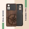 Etui kwmobile do Xiaomi Poco M4 Pro, drewno, brązowy/czarny, 59498.01