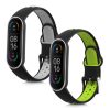 Zestaw 2 pasków kwmobile do Xiaomi Mi Smart Band 6/Mi Band 6/Band 5, silikon, szary/zielony, 59792.02