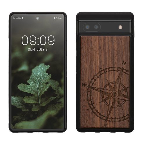 Etui kwmobile do Google Pixel 6a, drewno, brązowo-czarne, 59884.02