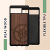 Etui kwmobile do Google Pixel 6a, drewno, brązowo-czarne, 59884.02