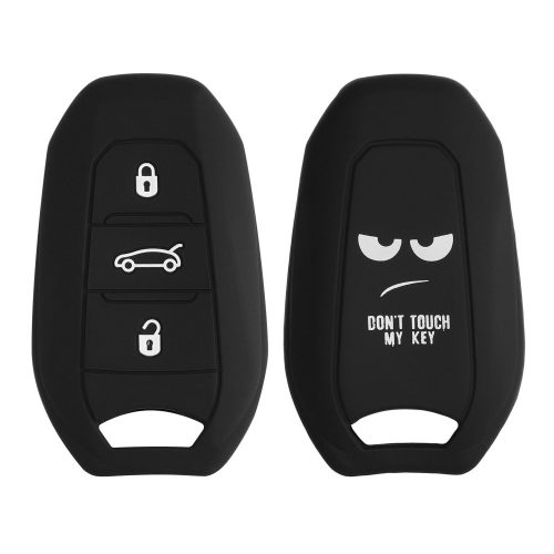 Etui na kluczyk samochodowy kwmobile do Opla z 3 przyciskami - Keyless Go, silikon, czarno-biały, 56976.02