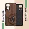 Etui kwmobile do Xiaomi Redmi Note 11 Pro/Redmi Note 11 Pro 5G/Redmi Note 12 Pro, drewno, brązowy/niebieski, 57381.11