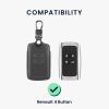 Etui na kluczyk samochodowy kwmobile do Renault/Dacia 4 przyciski - Keyless Go, skóra naturalna, szara, 54669.08